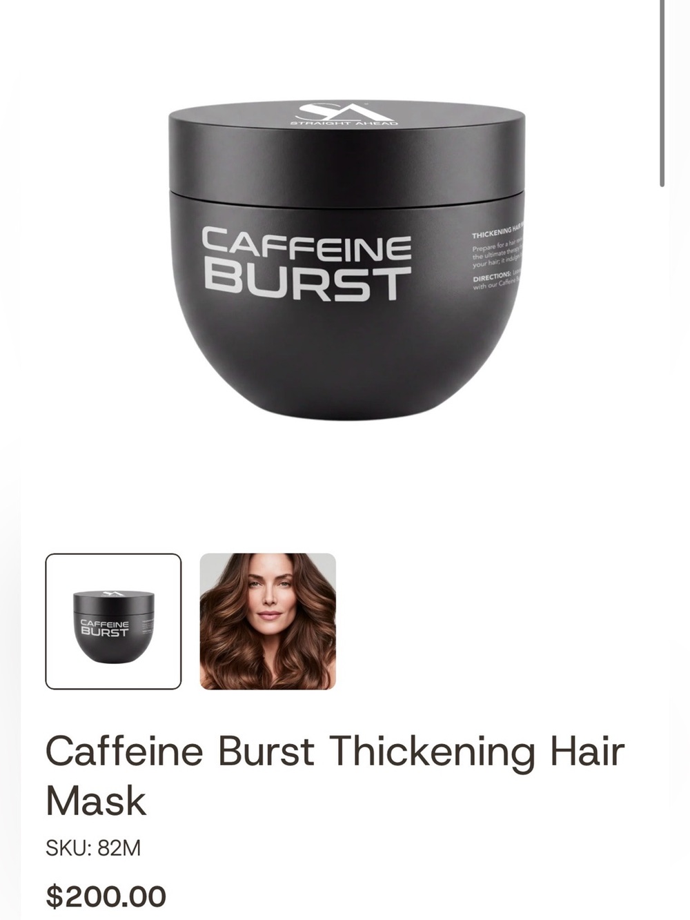 Caffeine Burst Thickening Hair Mask — Black